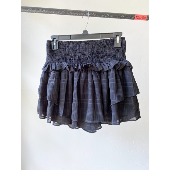 THE IMPECCABLE PIG Women's Black/Gray Plaid Ruffle Tiered Mini Skirt size M NWT - Picture 1 of 10